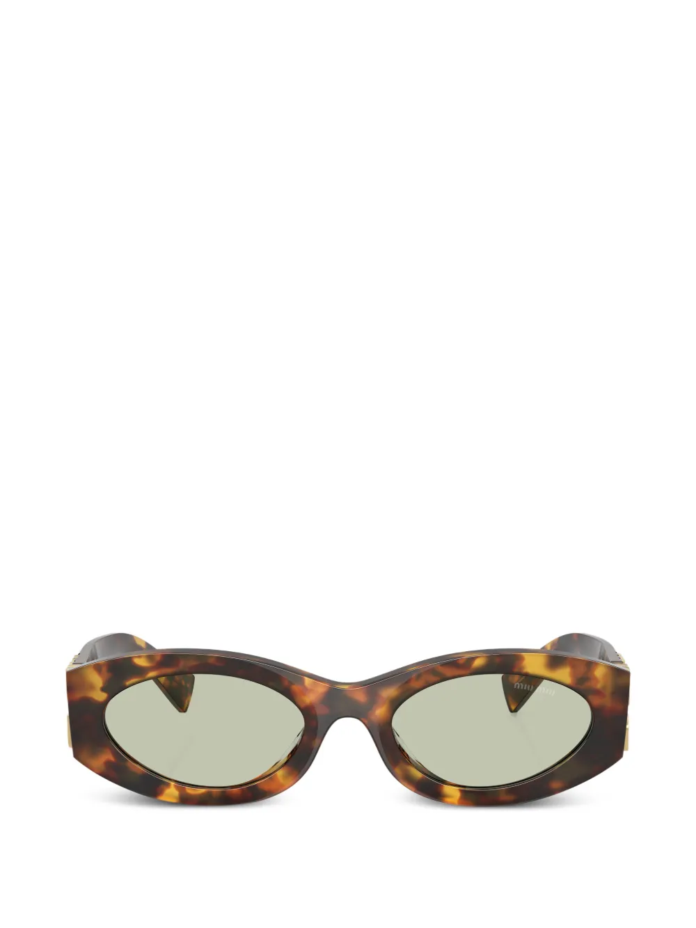 Miu Miu Eyewear Ovale Sonnenbrille in Schildpattoptik - Braun