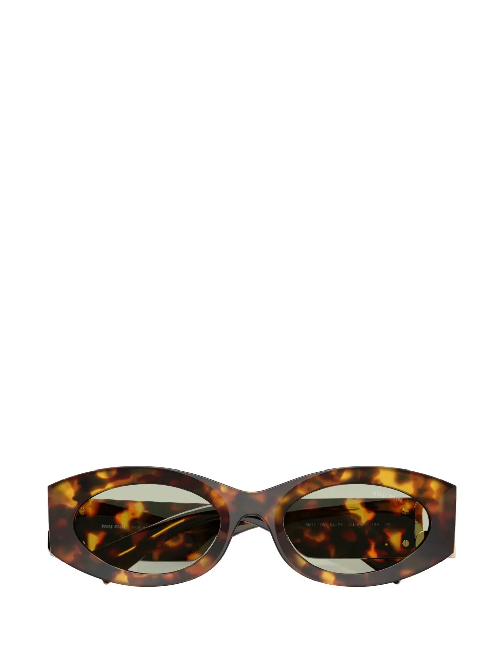 Miu Eyewear Zonnebril met ovalen montuur Bruin