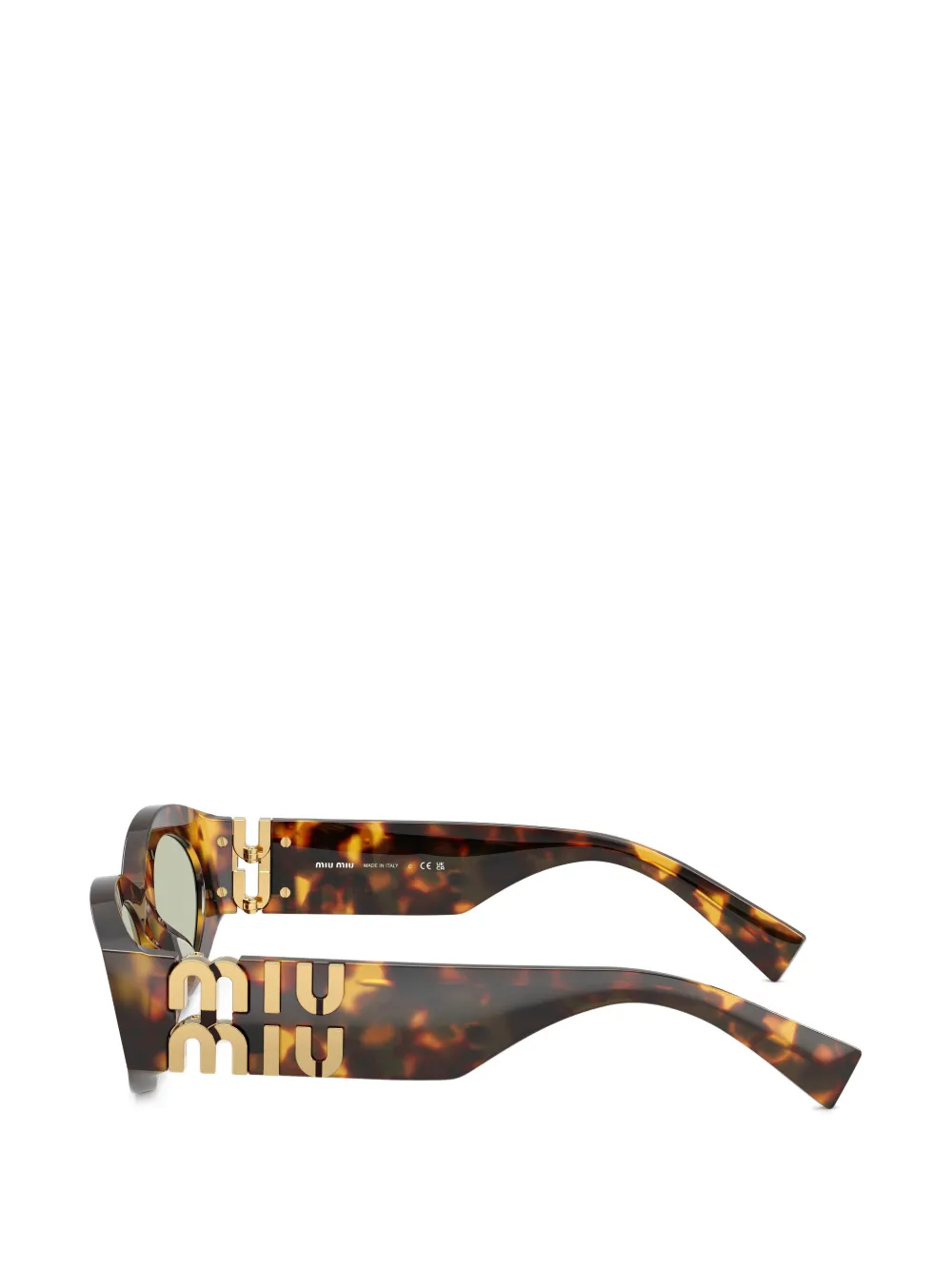 Miu Eyewear Zonnebril met ovalen montuur Bruin