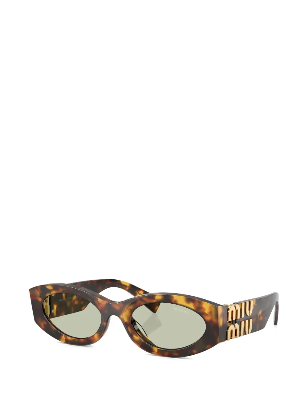 Miu Eyewear Zonnebril met ovalen montuur Bruin