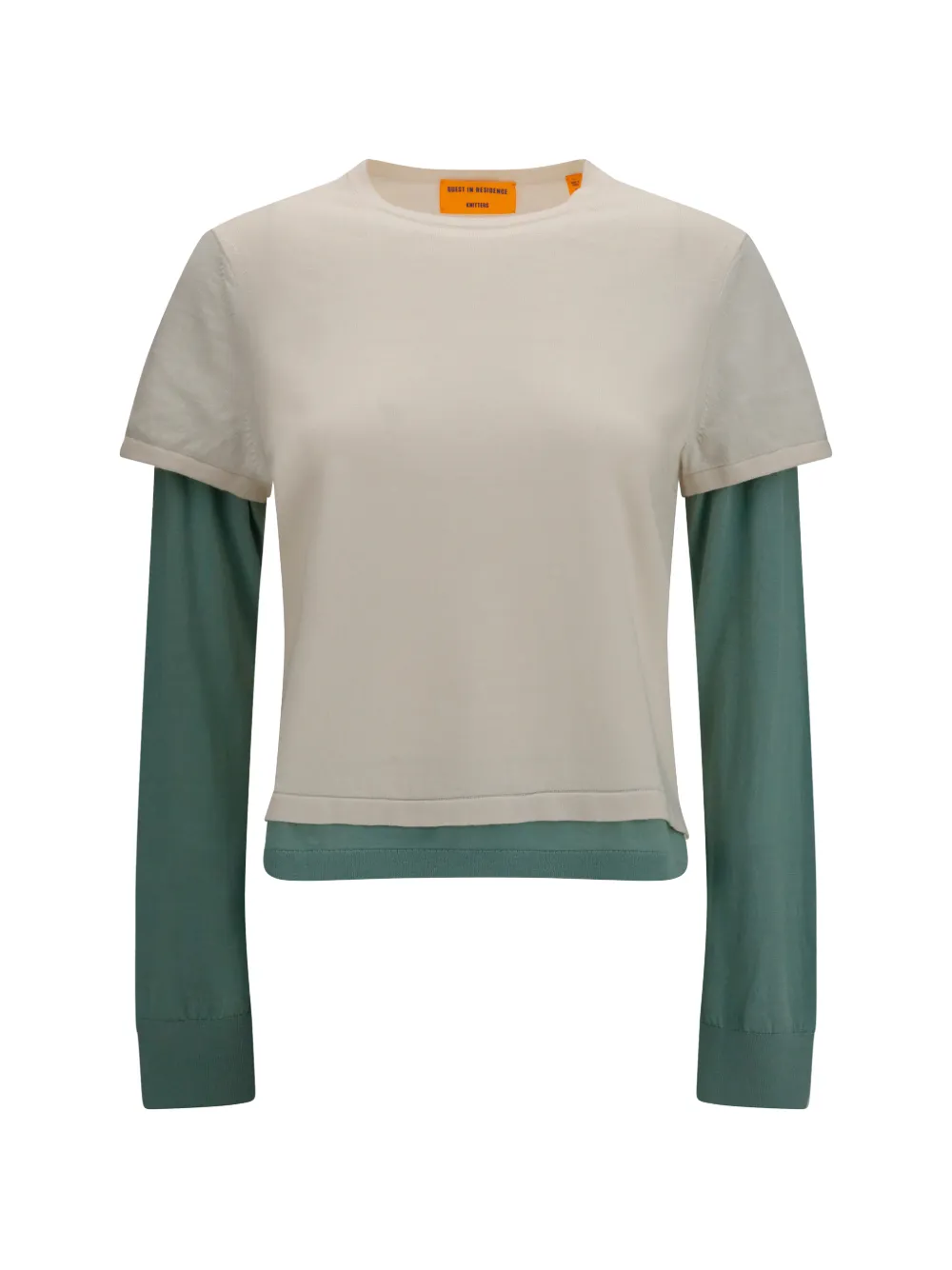 Guest In Residence T-shirt con design a strati - Toni neutri