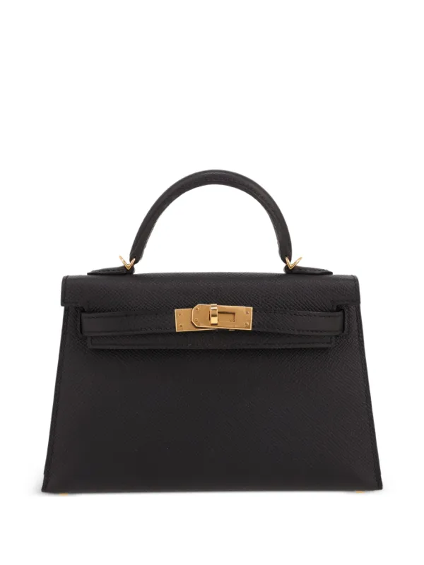 Hermès Pre-owned 2023 Kelly 20 Leather Handbag in Black