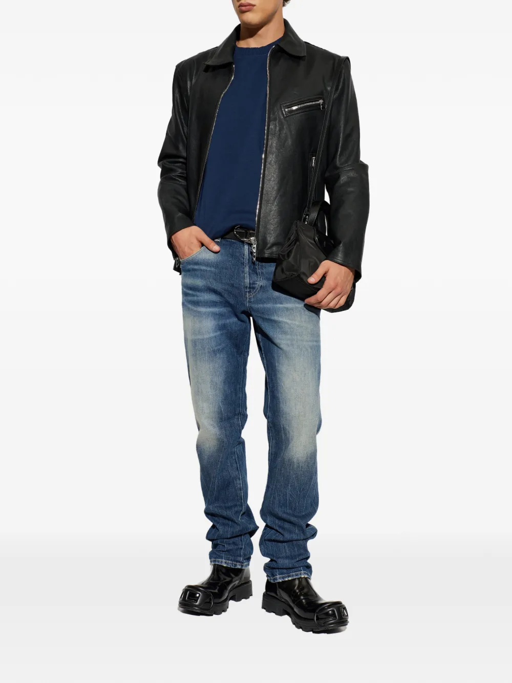 Diesel WILLY-D-CORE trui met logopatch Blauw