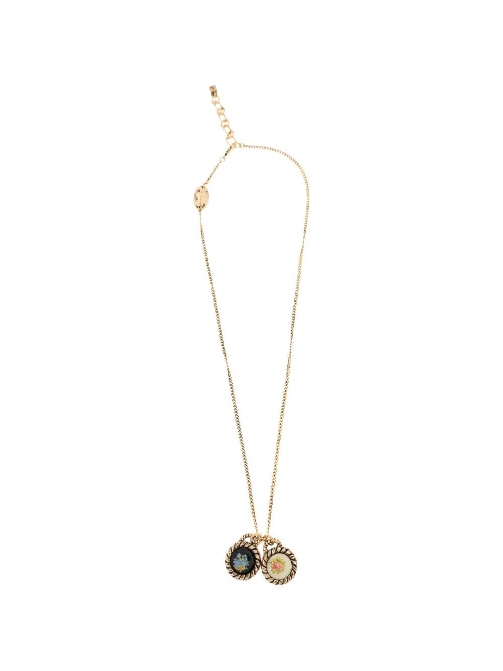 DSQUARED2 floral-pendant curb-chain necklace - Oro
