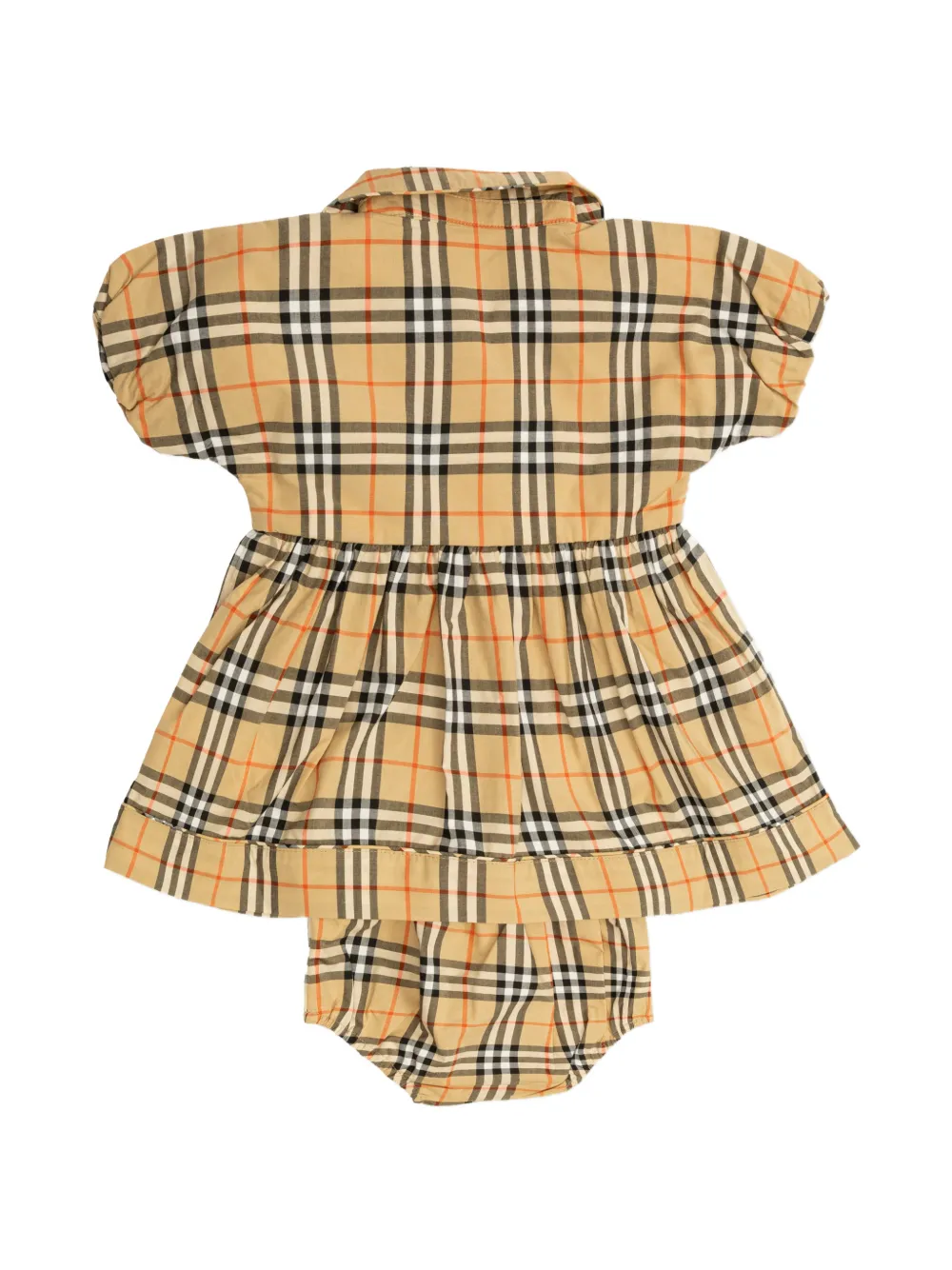 Burberry Kids Geruite mini-jurk Beige