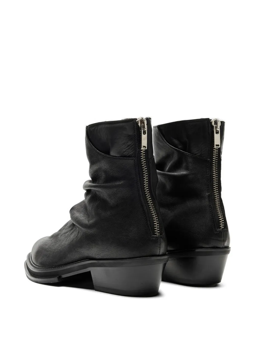 424 ruched zip-up boots Zwart