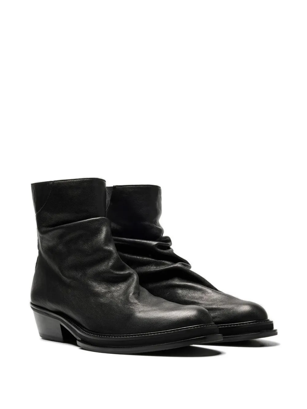 424 ruched zip-up boots Zwart