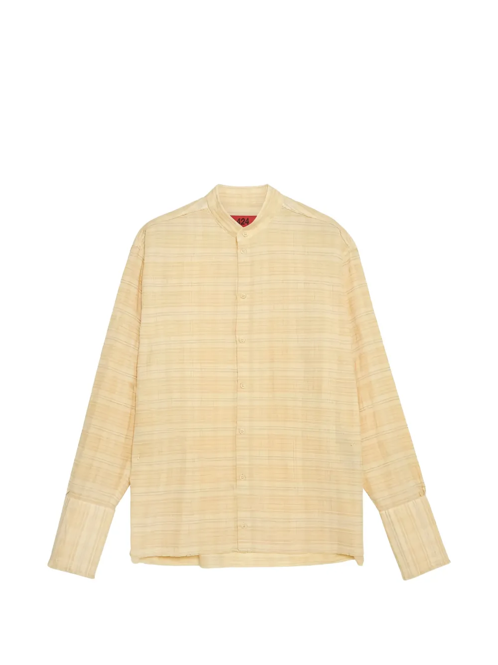 424 Mandarin-collar frayed-hem shirt - Toni neutri