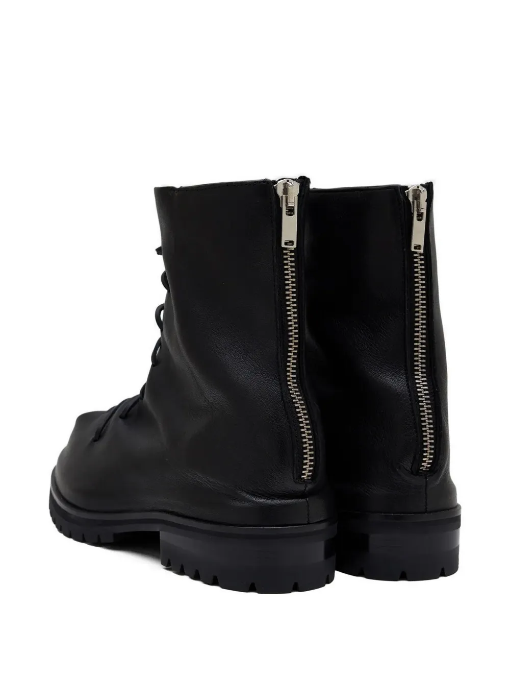 424 lace-up rear-zip boots Zwart