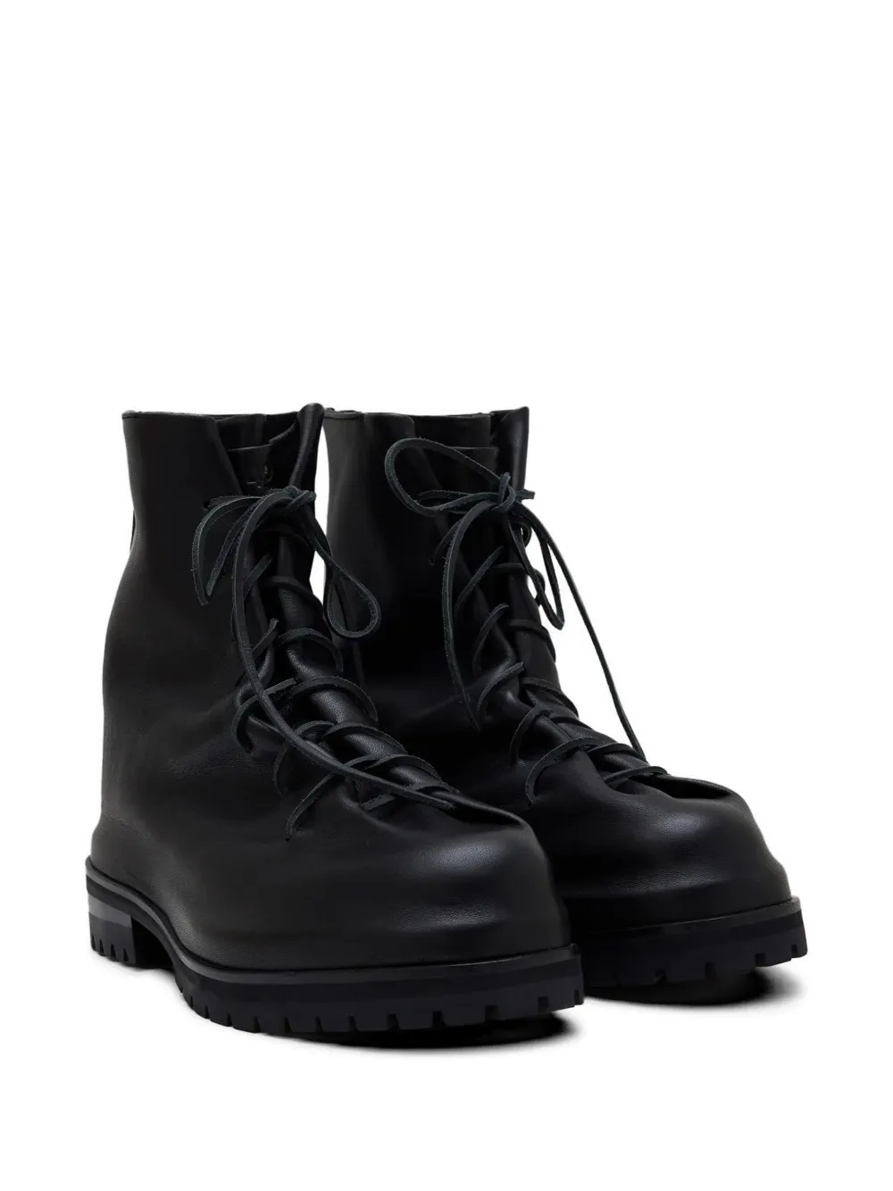 424 lace-up rear-zip boots Zwart