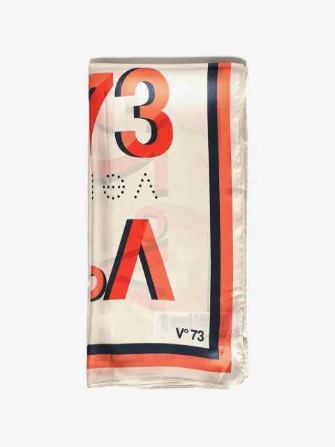 V°73 mascada de seda con logo estampado