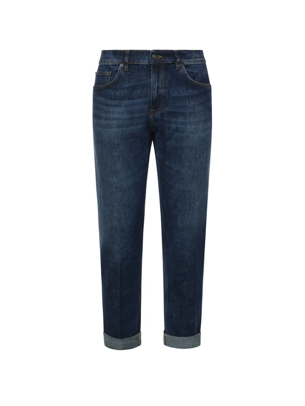 DONDUP logo-plaque turn-up jeans - Blau