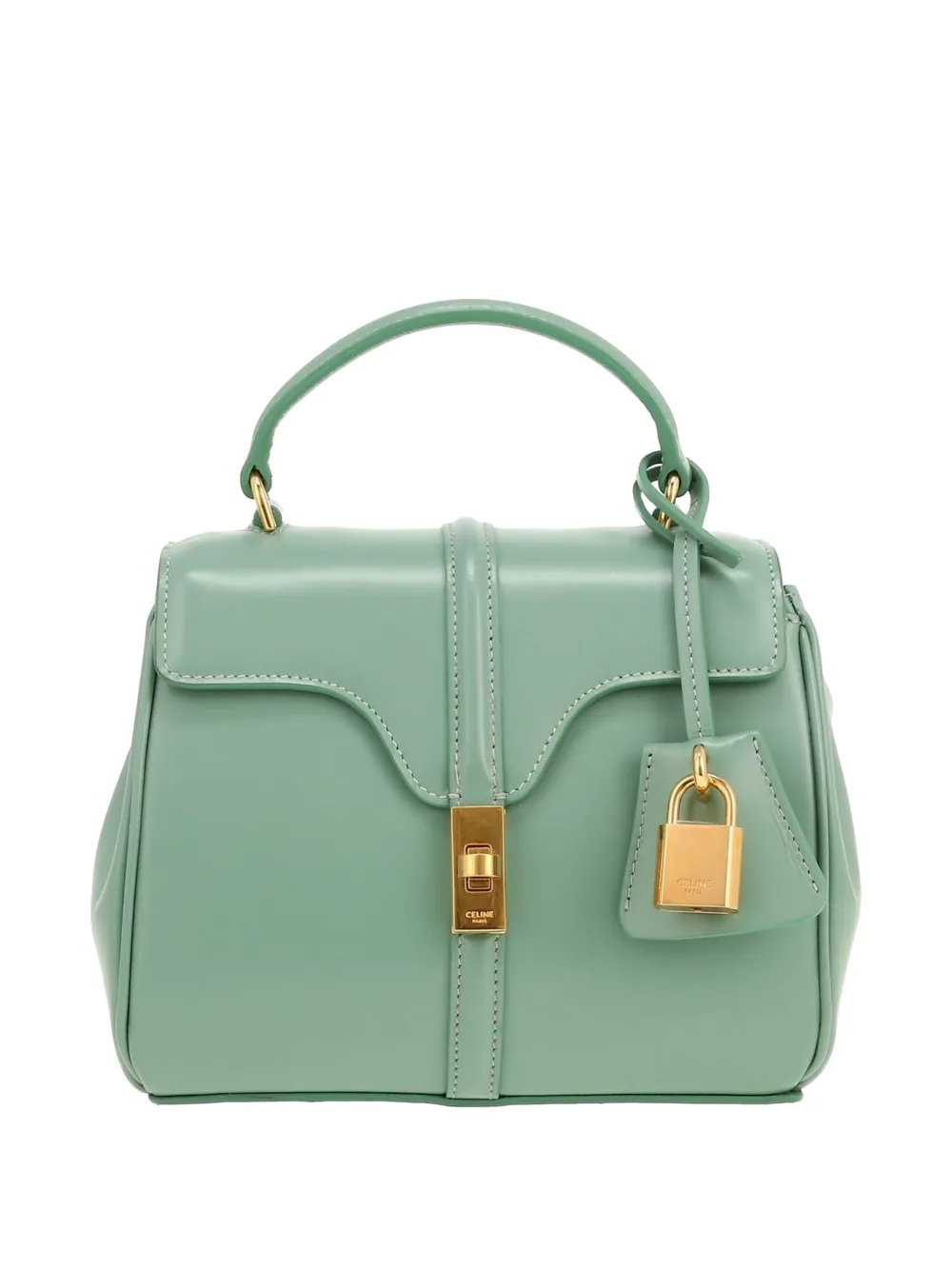 Celine Pre-Owned 2020s 16 mini leather shoulder bag - Verde