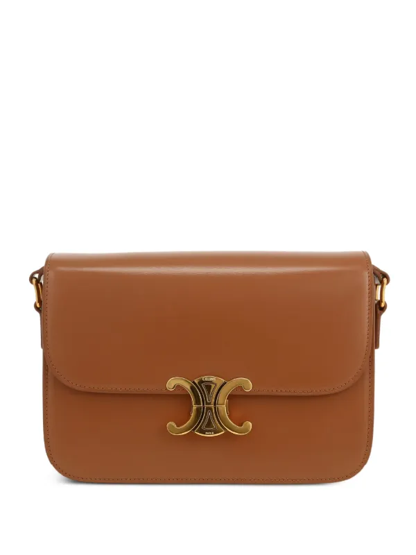 Celine Pre-owned 2020s Triomphe Shoulder Bag in Brown