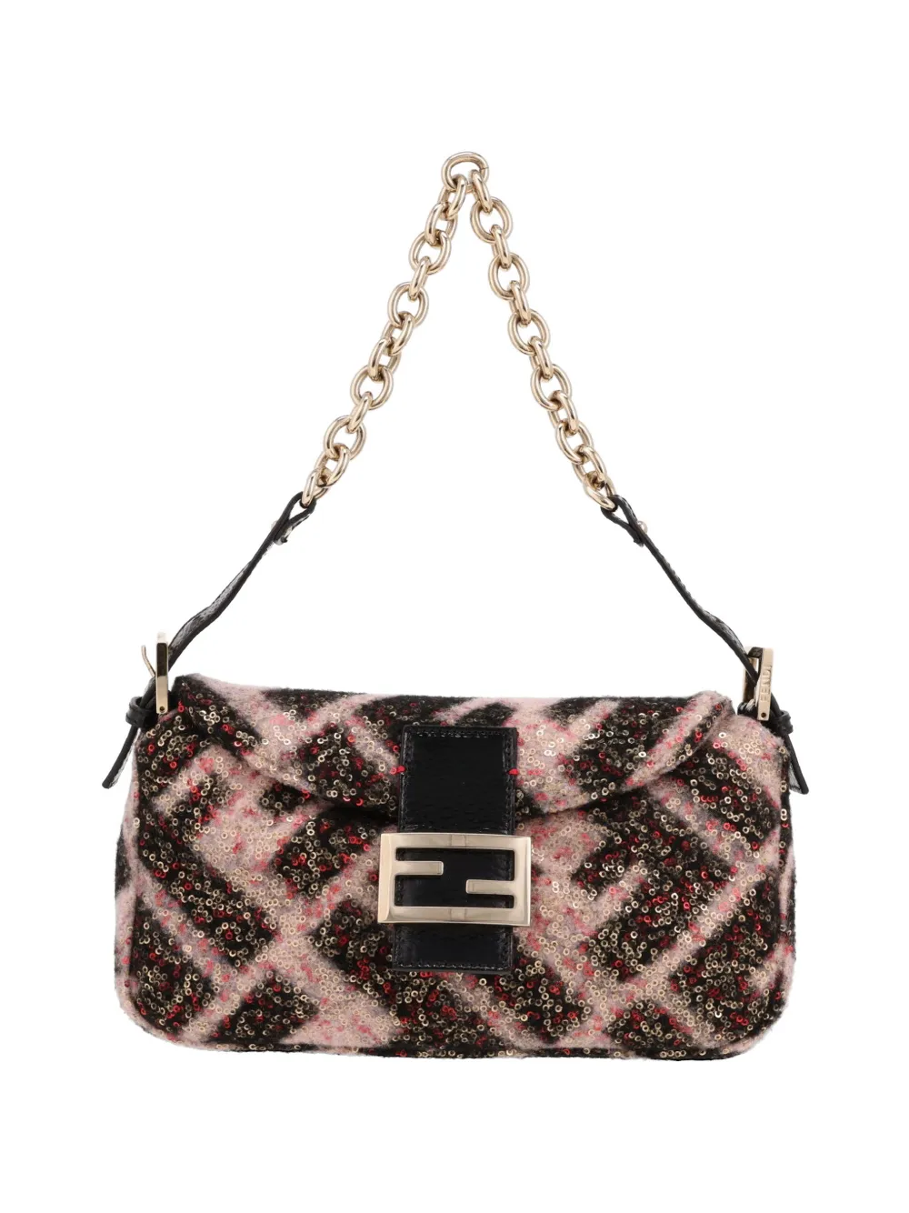 Fendi Pre-Owned 2000s Mamma Baguette sequin-embellished handbag - Marrone
