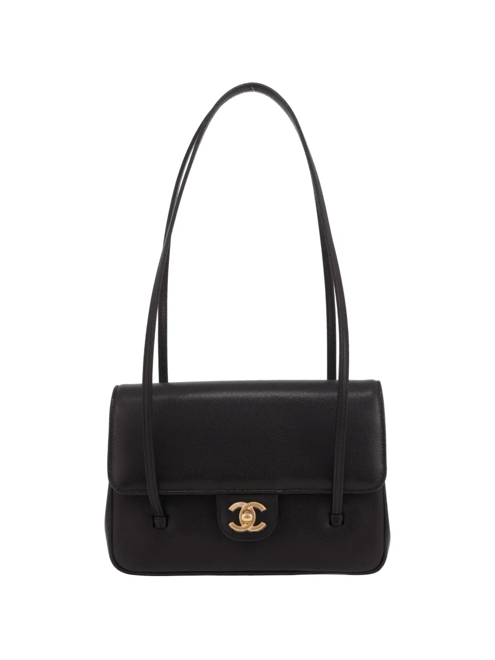 CHANEL Pre-Owned 2026 small Sac à rabat grained leather shoulder bag - Black