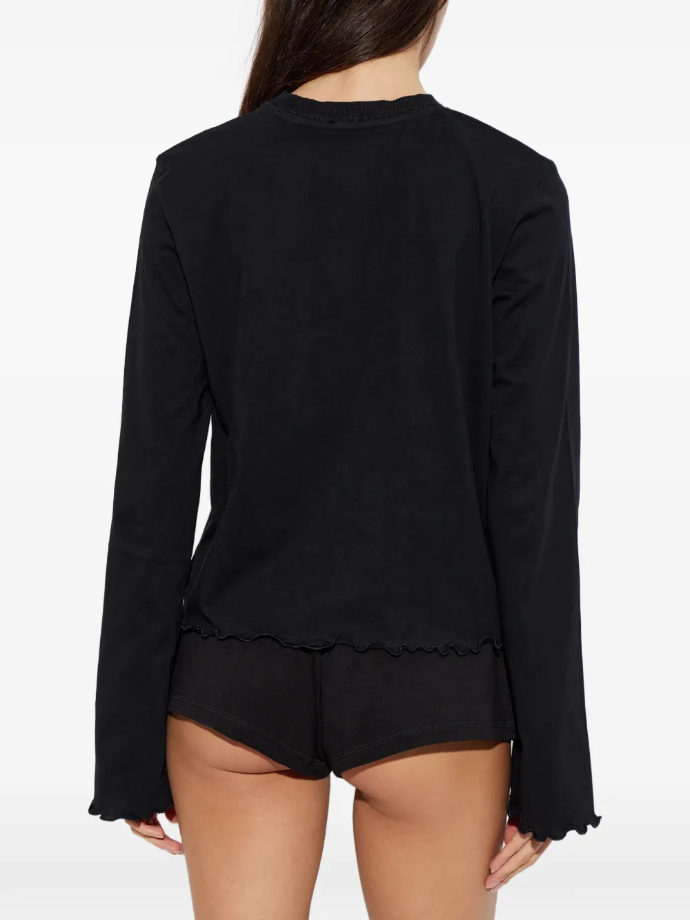 Diesel Pyjama met roos-print en afwerking Zwart