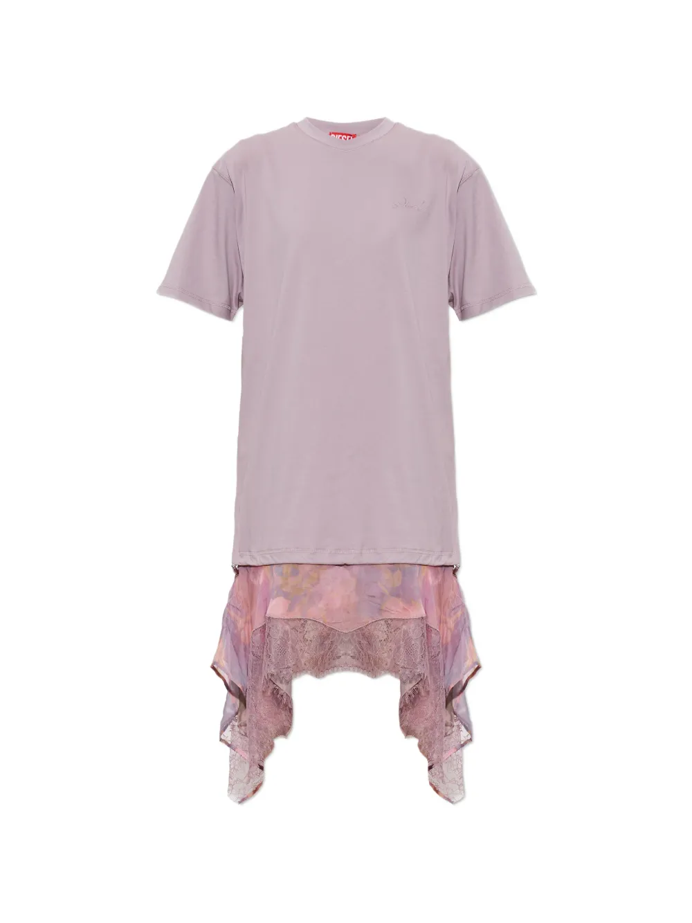 Diesel D-oreny lace-trimmed handkerchief-hem asymmetric dress - Viola