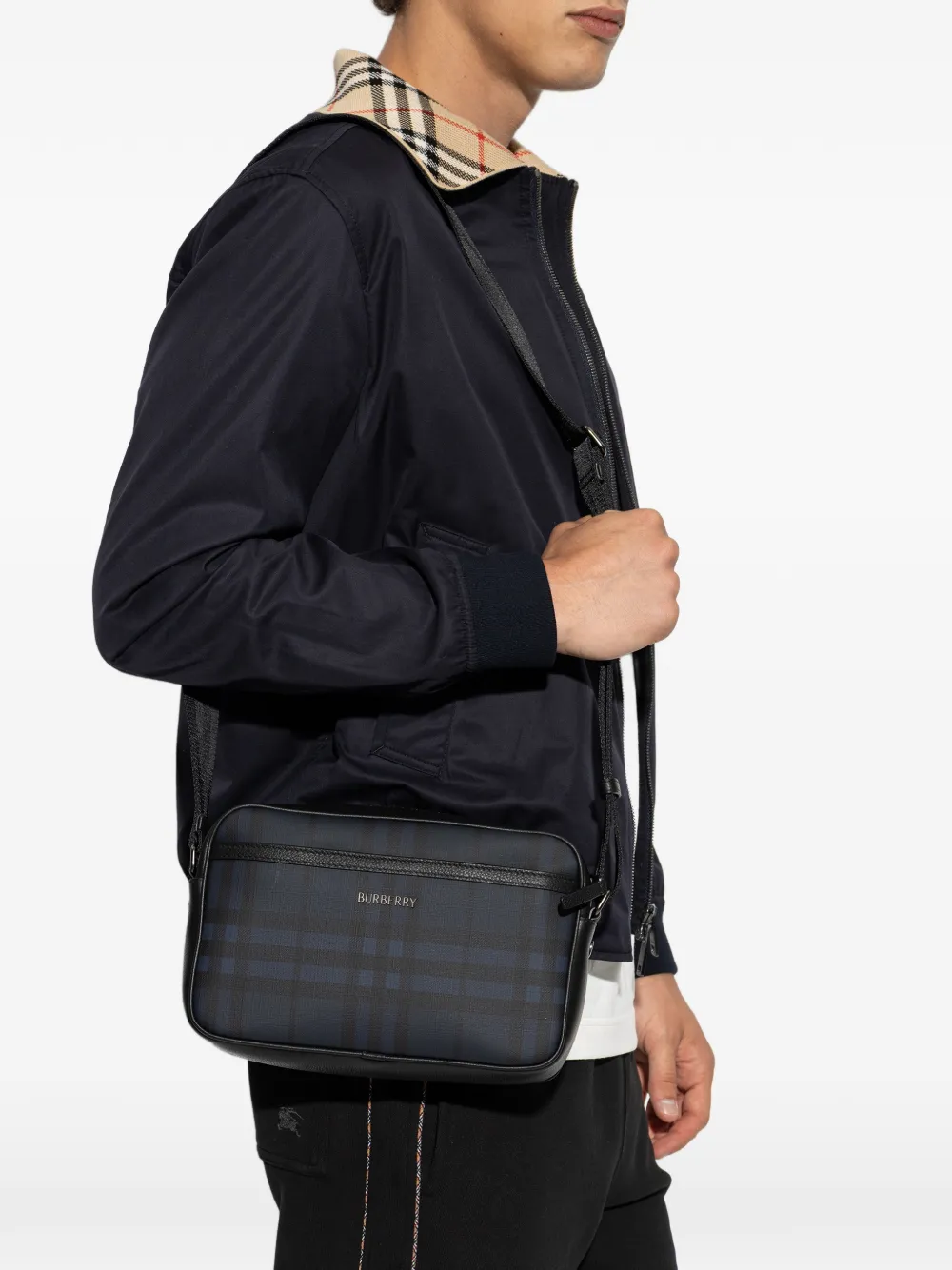 Burberry City geruite messengertas Blauw