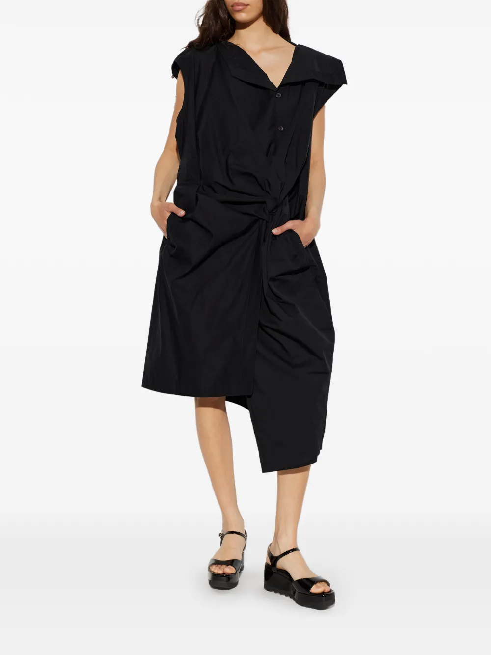  Issey Miyake Twisted Drape Jumpsuit - Noir 