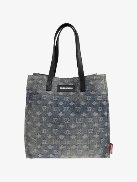 DSQUARED2 monogram-jacquard denim tote bag