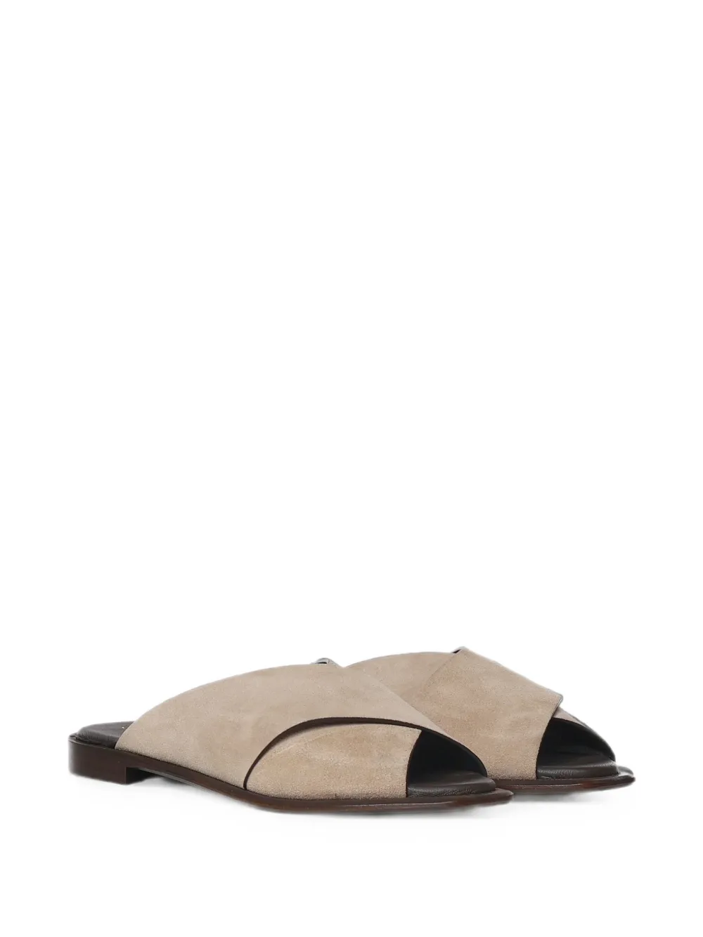 Giuliano Galiano criss-cross suede sandals Beige