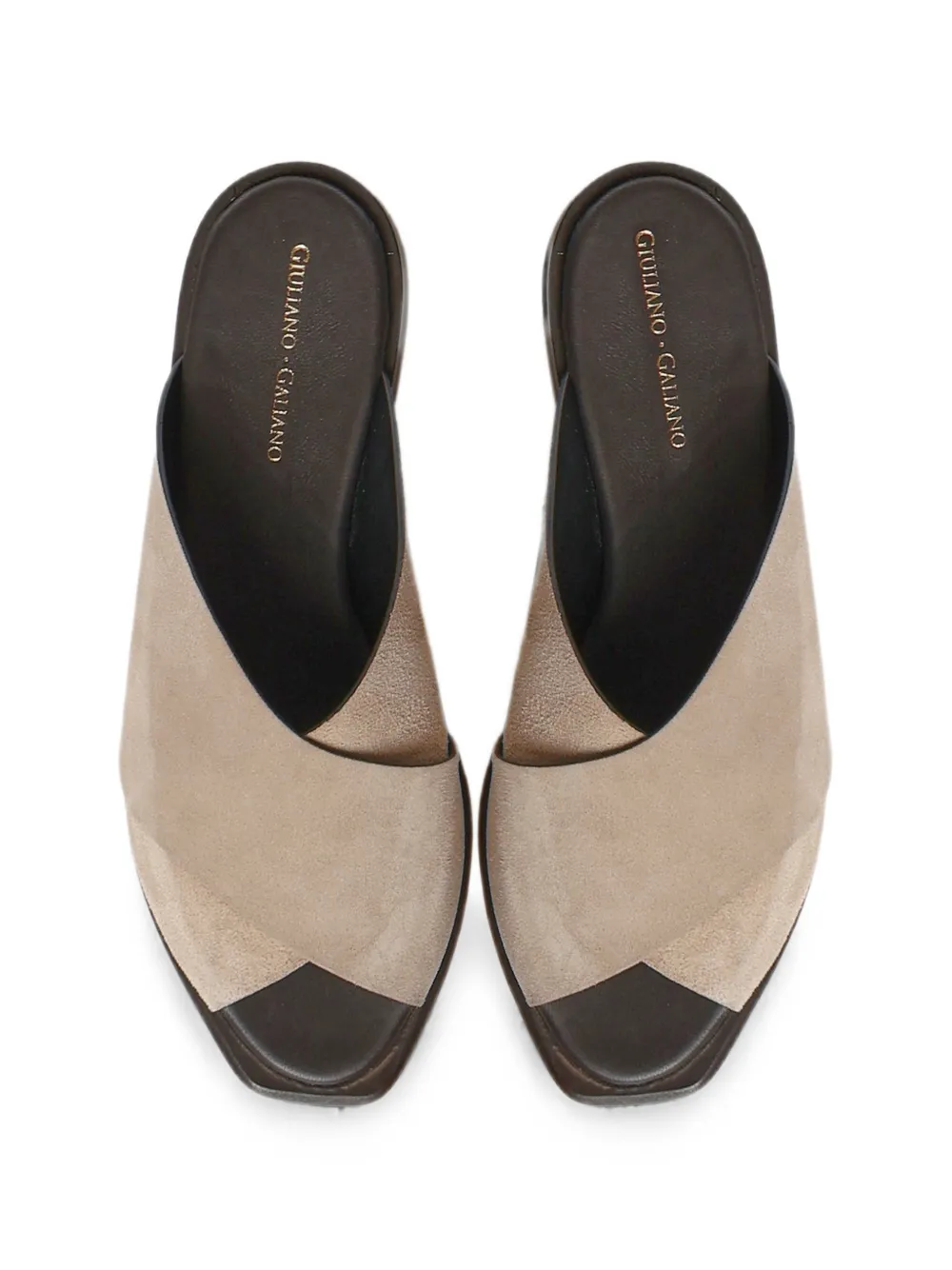 Giuliano Galiano criss-cross suede sandals Beige