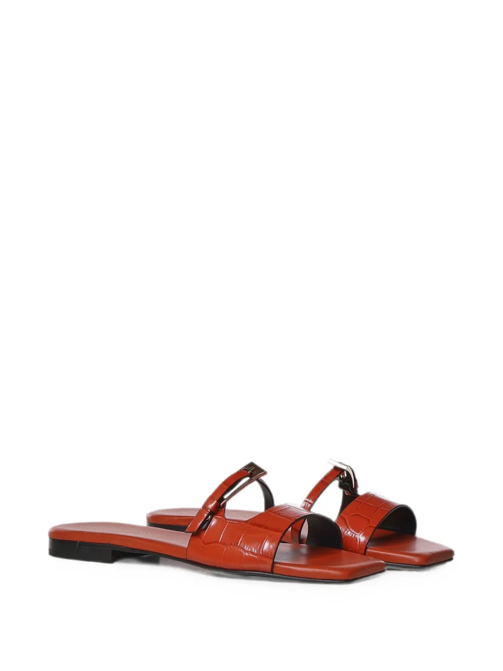 Giuliano Galiano croc-effect buckle-fastening sandals Rood