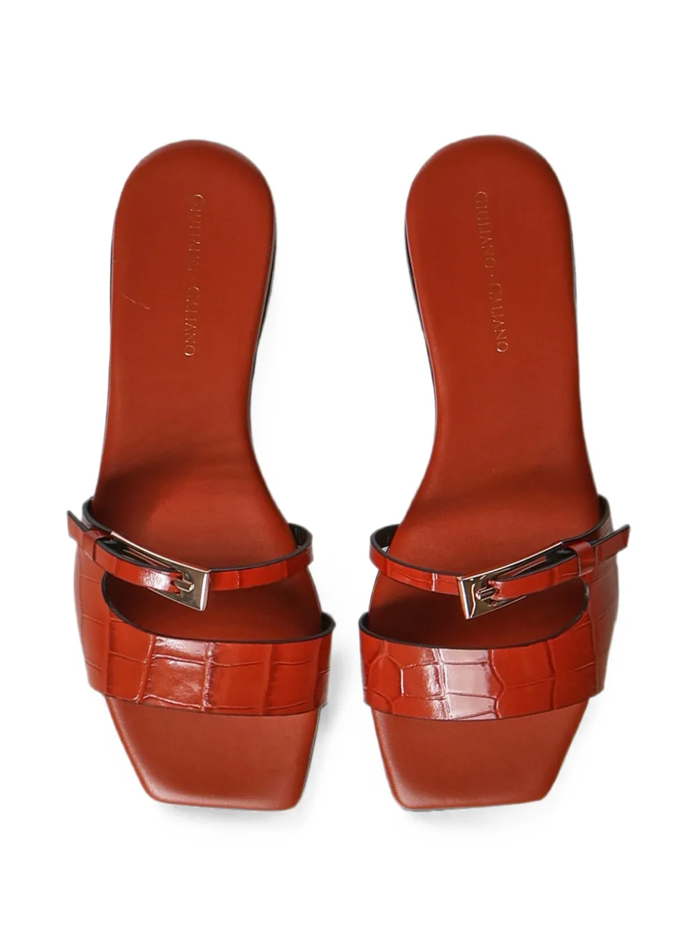 Giuliano Galiano croc-effect buckle-fastening sandals Rood