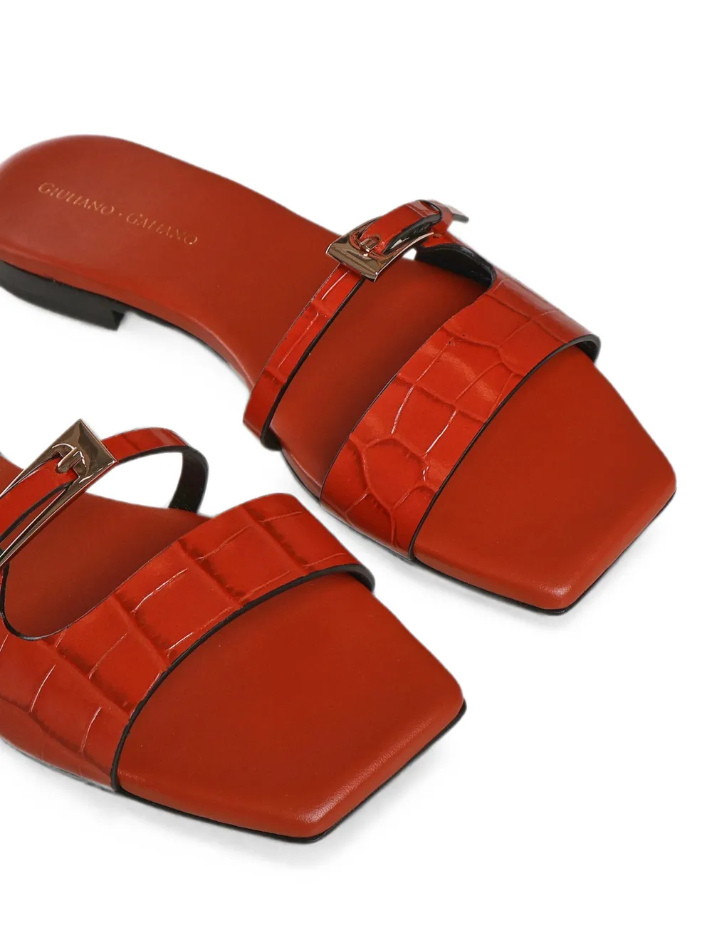 Giuliano Galiano croc-effect buckle-fastening sandals Rood