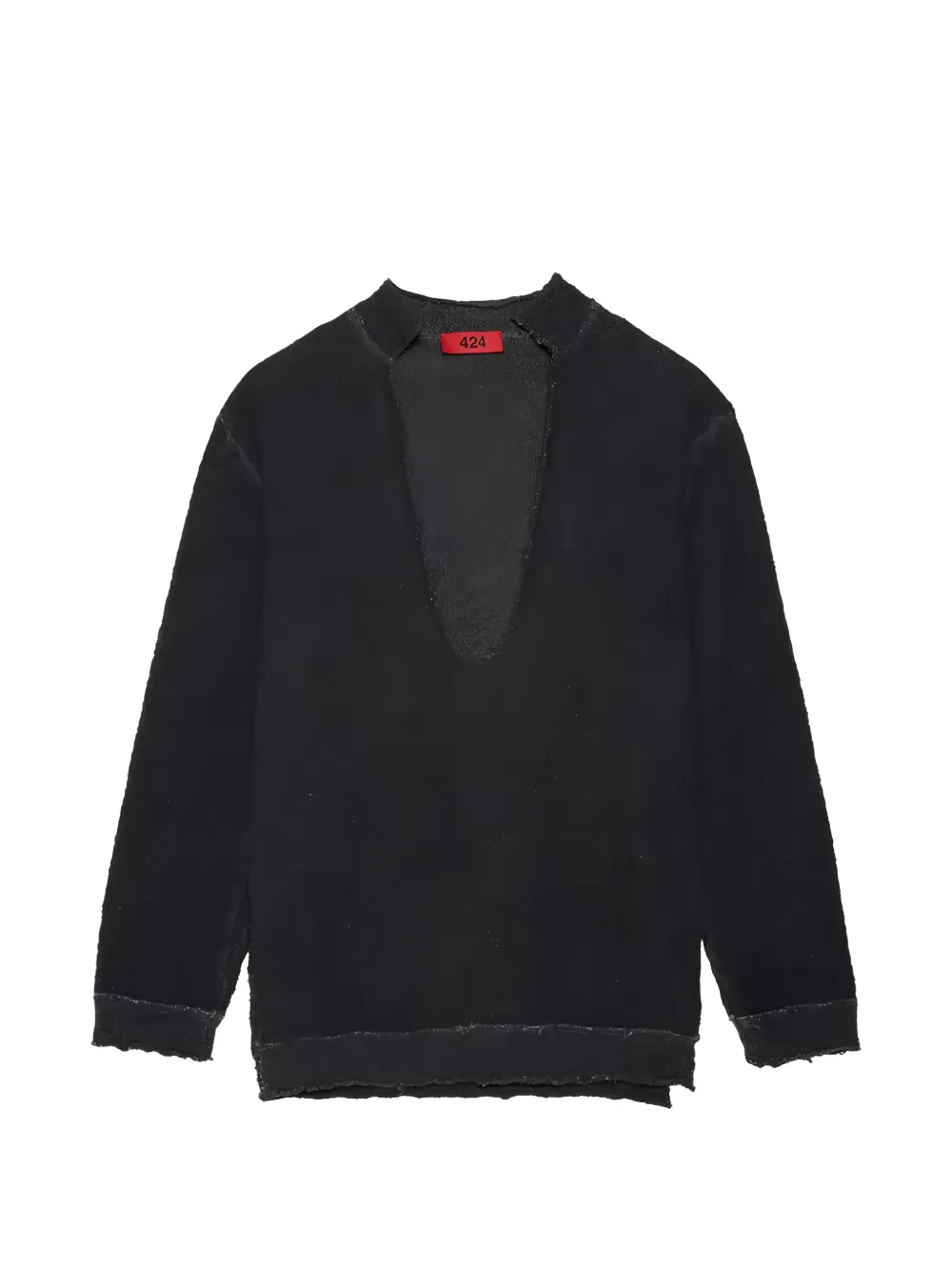 424 frayed bouclé sweater - Nero