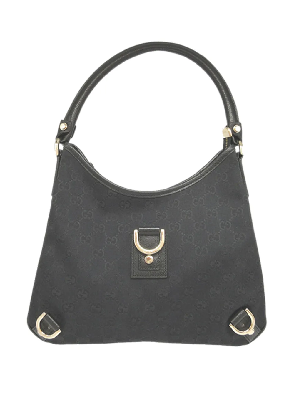 Gucci Pre-Owned Borsa a spalla Abbey in tela GG con anello a D 2000-2015 - Nero