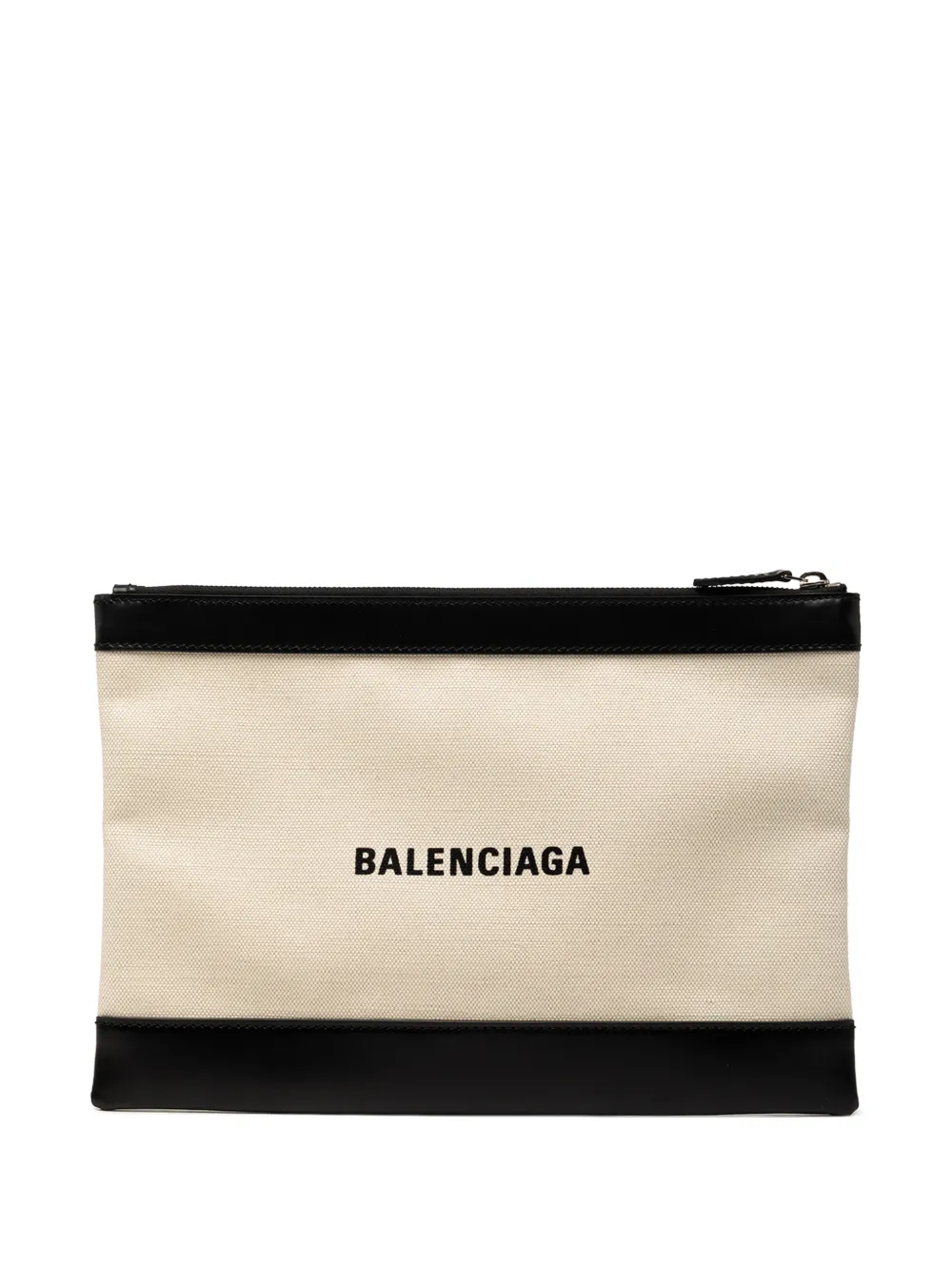 Balenciaga Pre-Owned 2007 Canvas Navy Clip M clutch bag - Braun