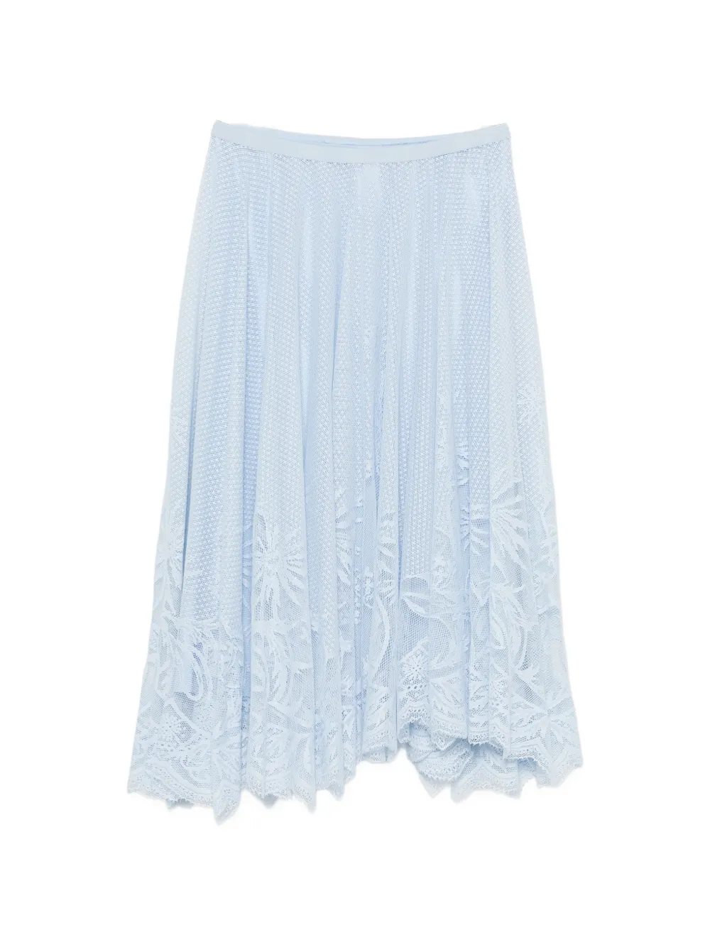 Fabiana Filippi lace-trimmed pleated midi skirt - Blu