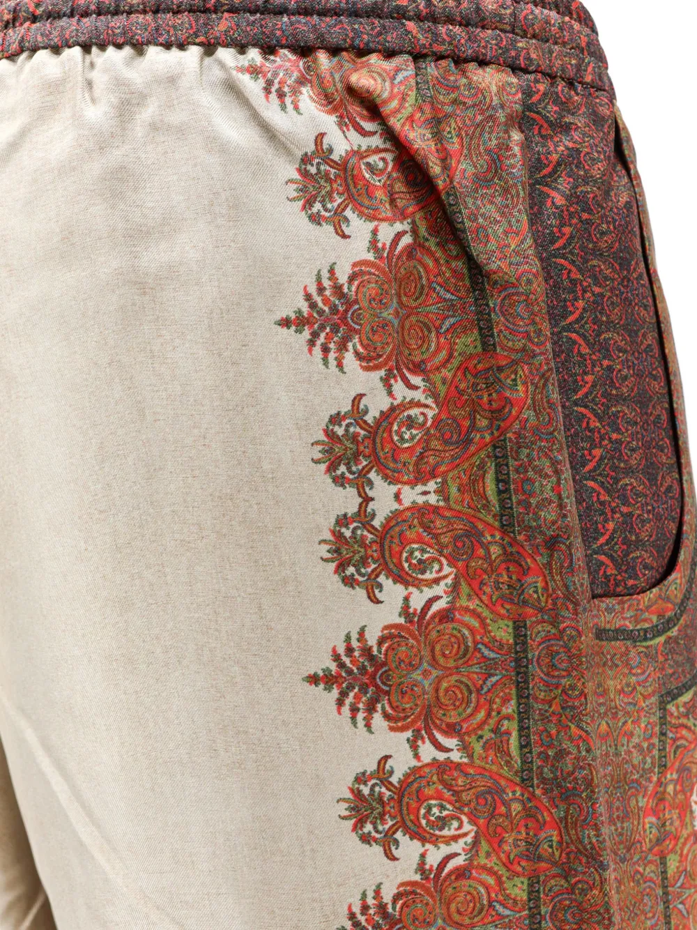 Pierre-Louis Mascia Aloe broek met trekkoord en paisley-print Beige