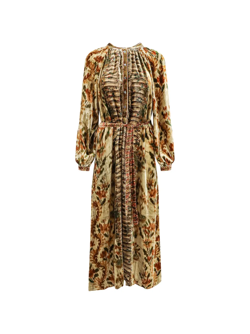 Pierre-Louis Mascia Kanada belted ruched-detail maxi dress - Multicolore Pierre-Louis Mascia Kanada belted ruched-detail maxi dress - Multicolore