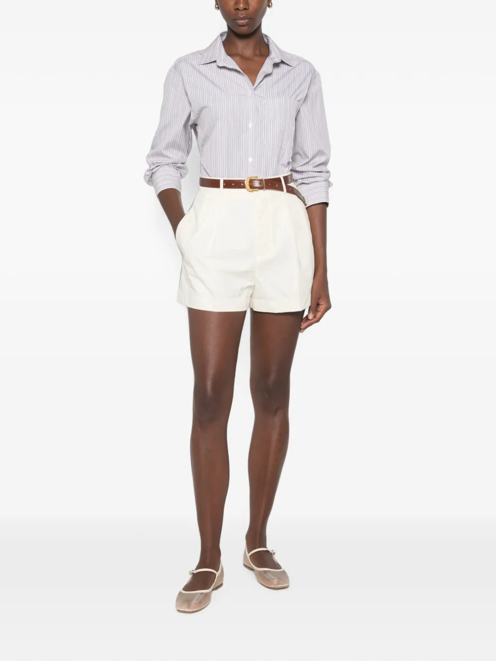 Fabiana Filippi Shorts met geplooid detail Wit