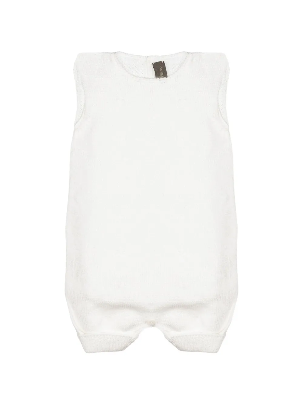 Little Bear knitted sleeveless romper - Bianco