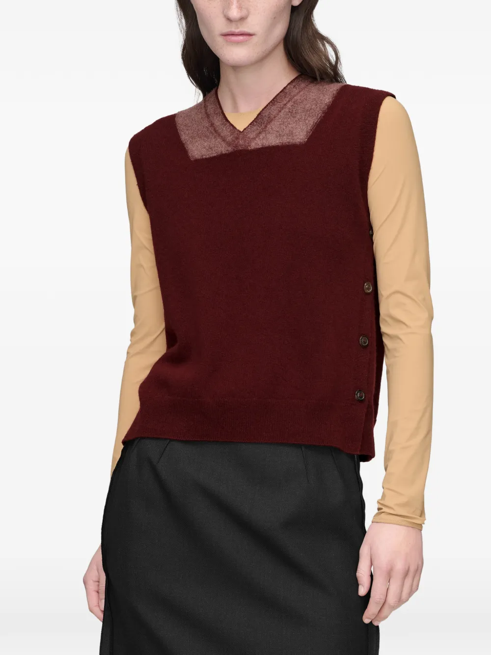 Maison Margiela Memory Of trompe l'oeil gilet Rood