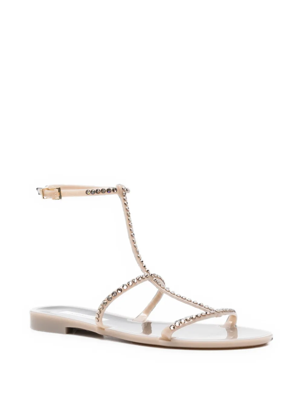 MENGHI crystal-embellished jelly sandals Grijs