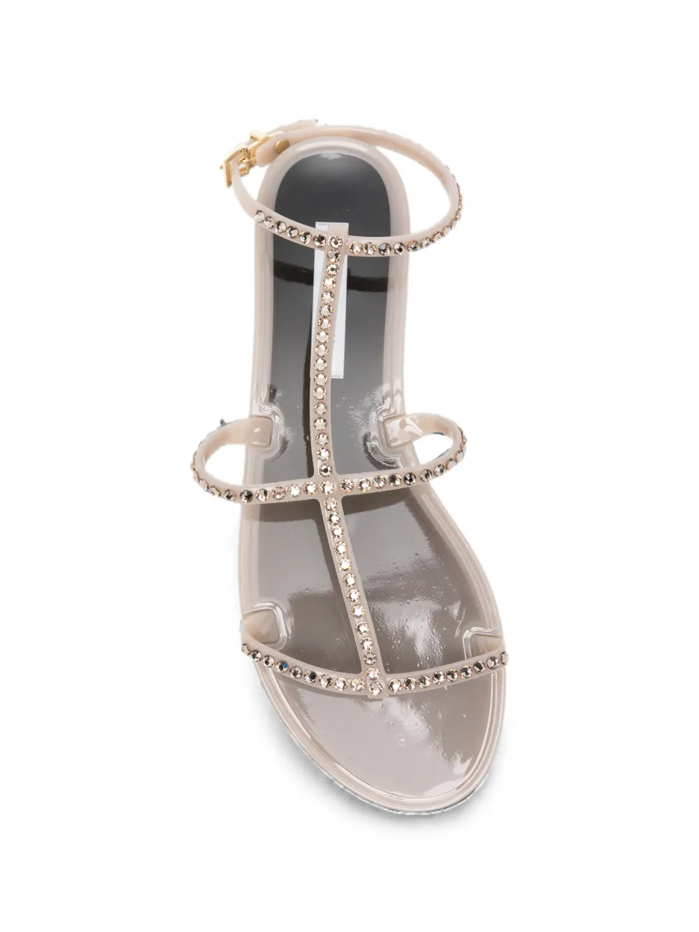 MENGHI crystal-embellished jelly sandals Grijs