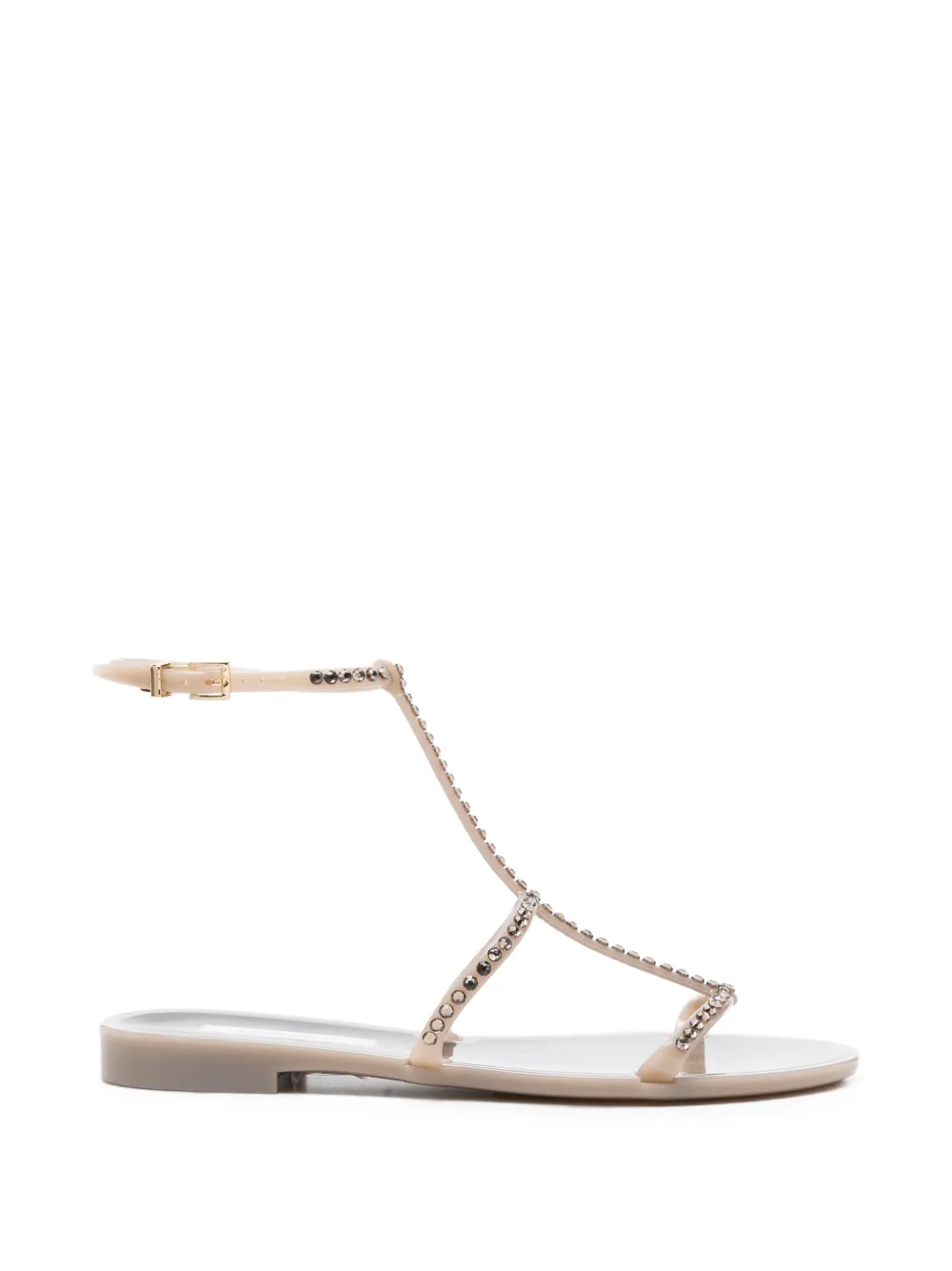 MENGHI crystal-embellished jelly sandals Grijs