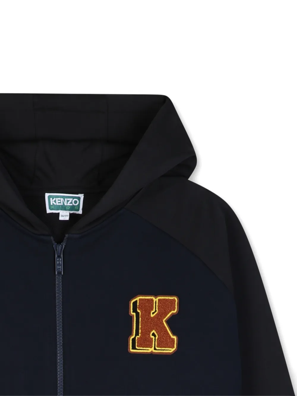 Kenzo Kids Hoodie met logoprint en rits Blauw