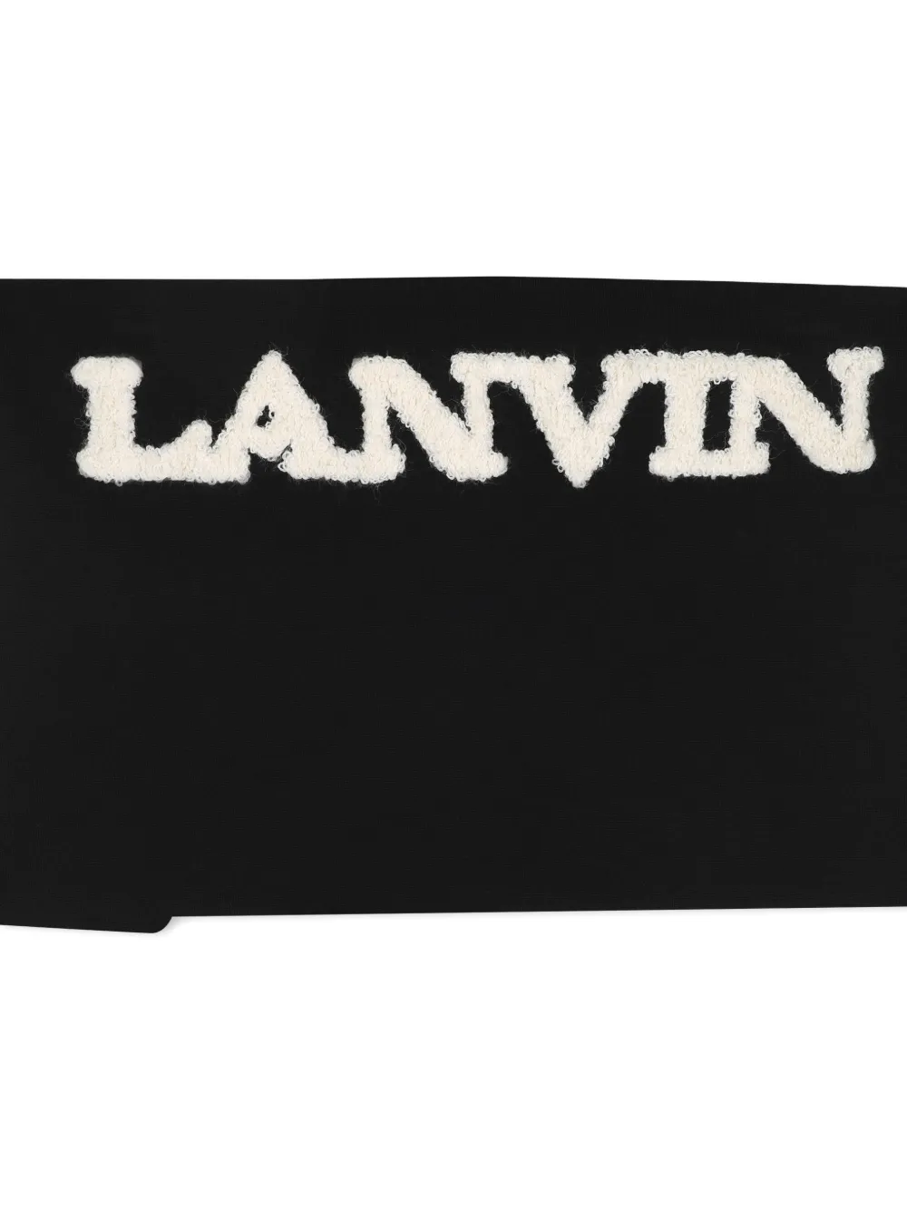 Lanvin Enfant Sweater met geborduurd logo en schouderknoop Zwart