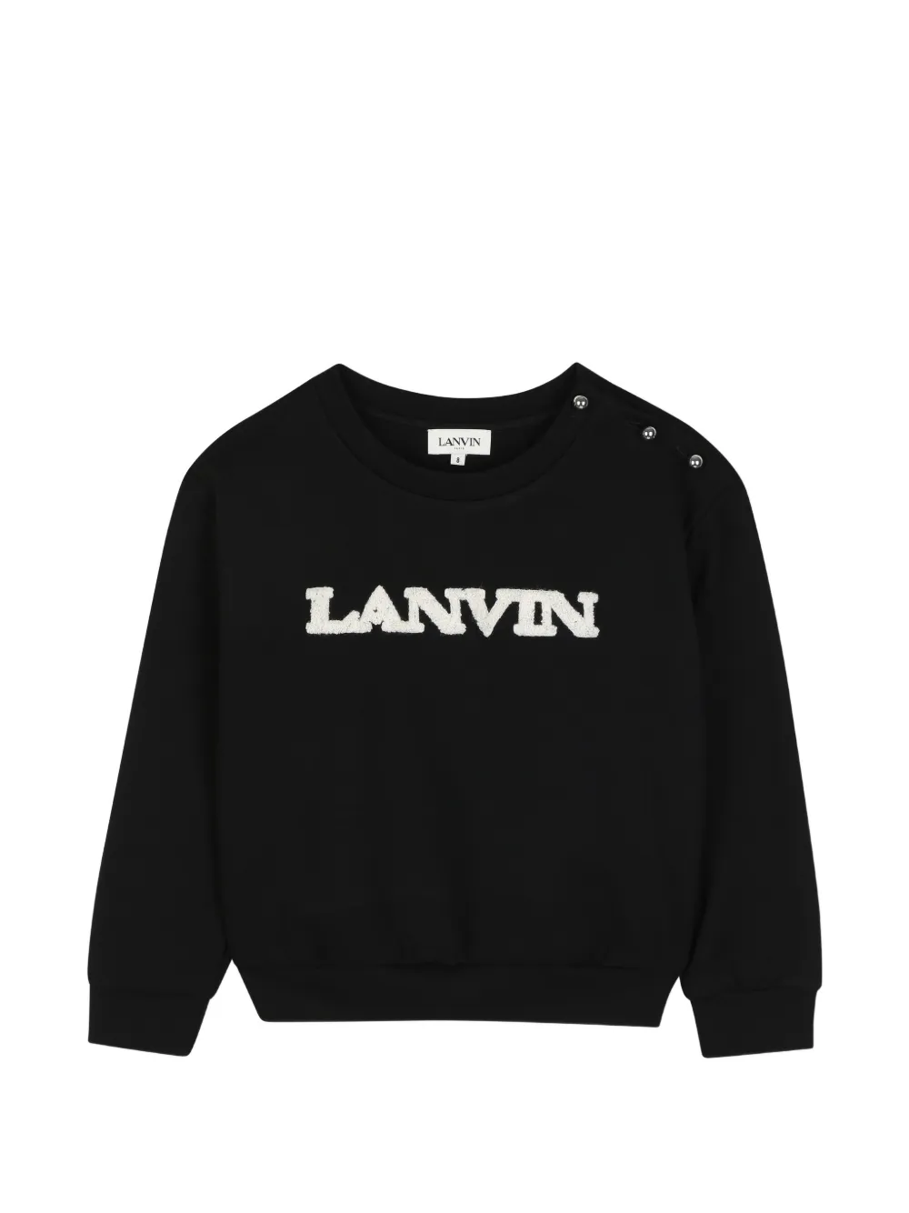 Lanvin Enfant logo-embroidered shoulder-button sweatshirt - Nero