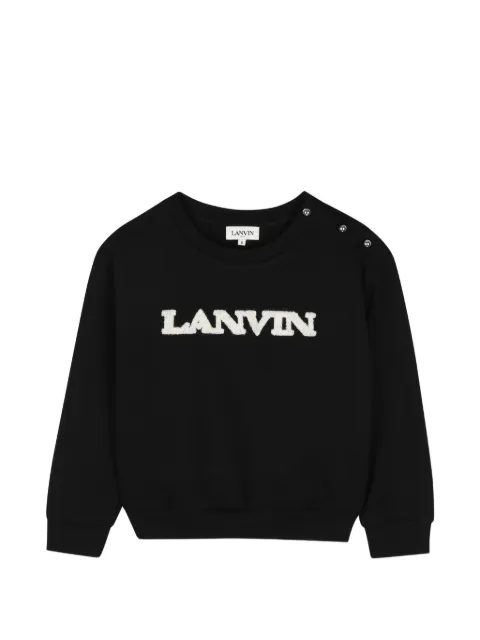 Lanvin Enfant logo-embroidered shoulder-button sweatshirt