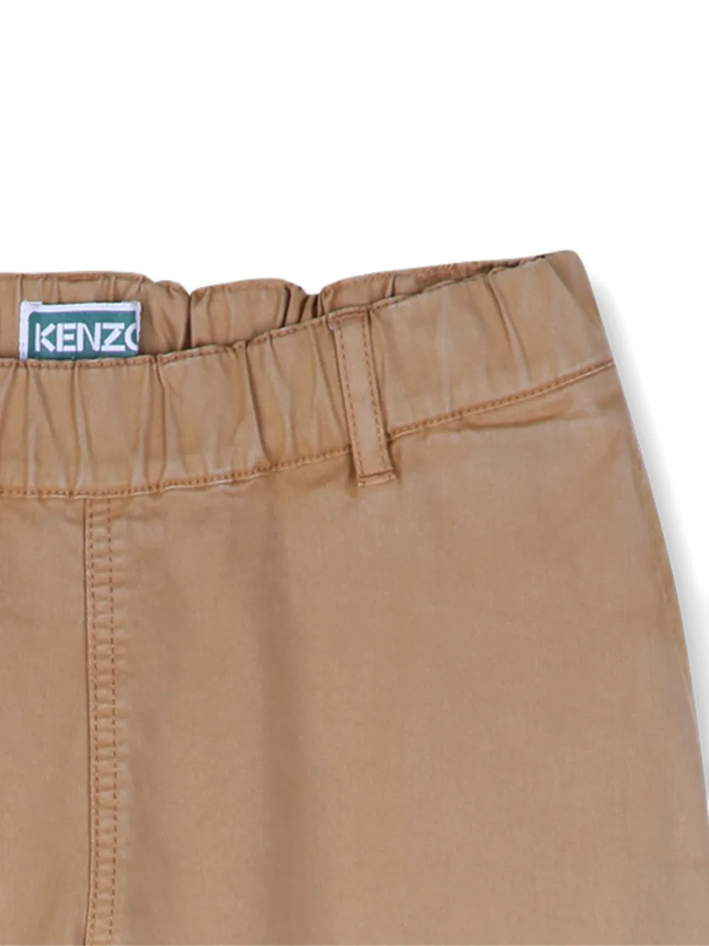 Kenzo Kids Elastische broek met geborduurd logo Bruin