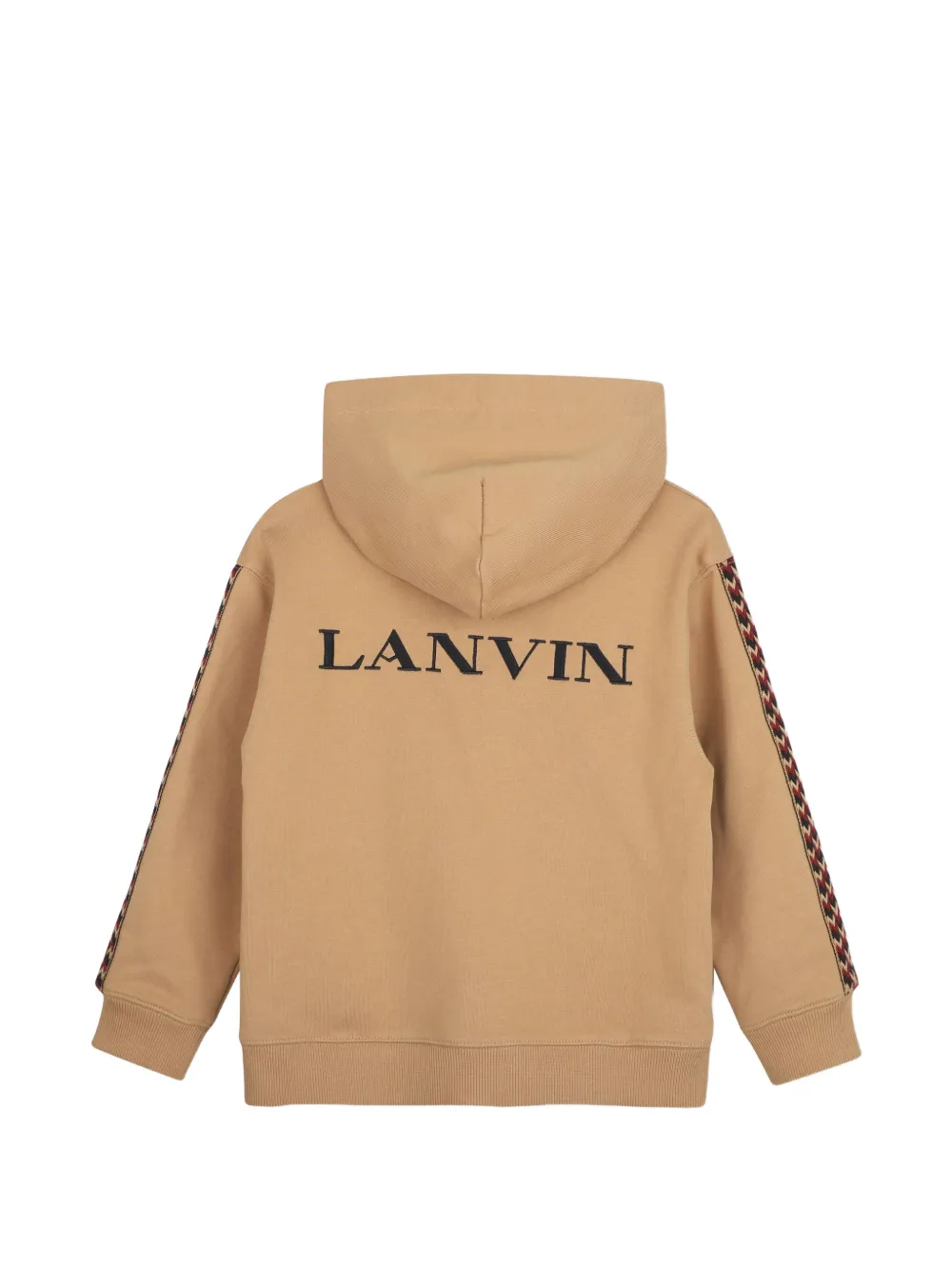 Lanvin Enfant Hoodie met chevron streep en rits Beige
