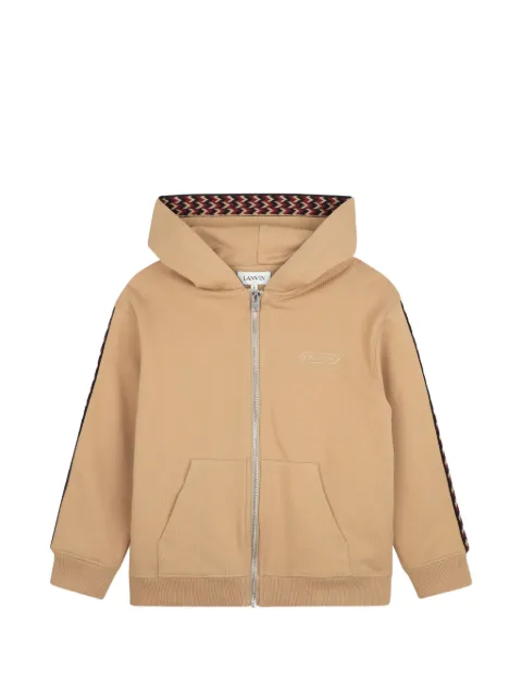 Lanvin Enfant hoodie con franja chevron y cierre