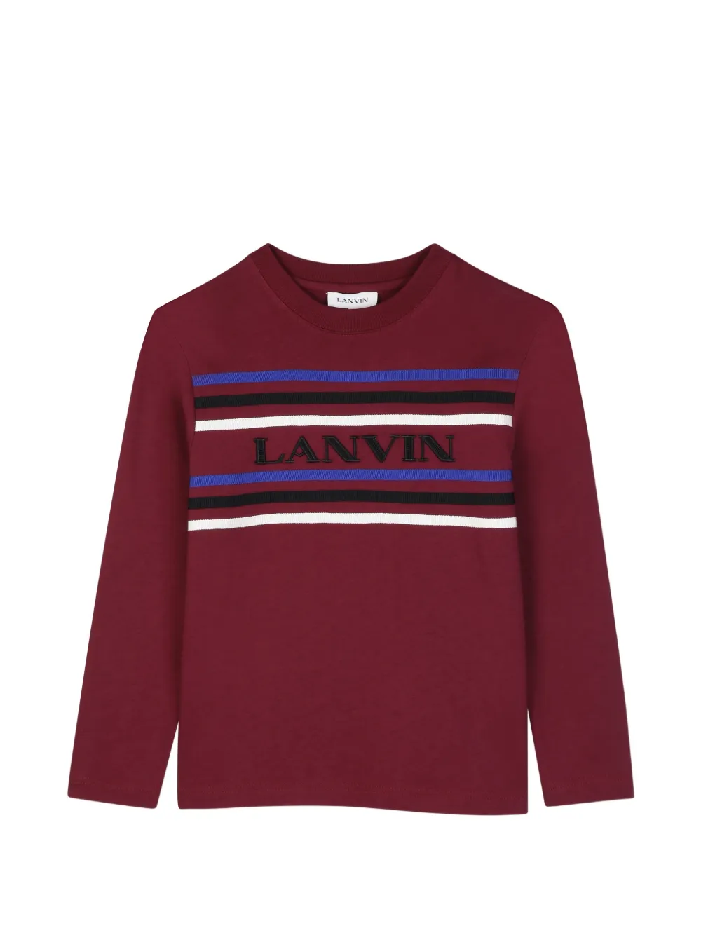 Lanvin Enfant T-shirt a maniche lunghe con logo ricamato - Rosso